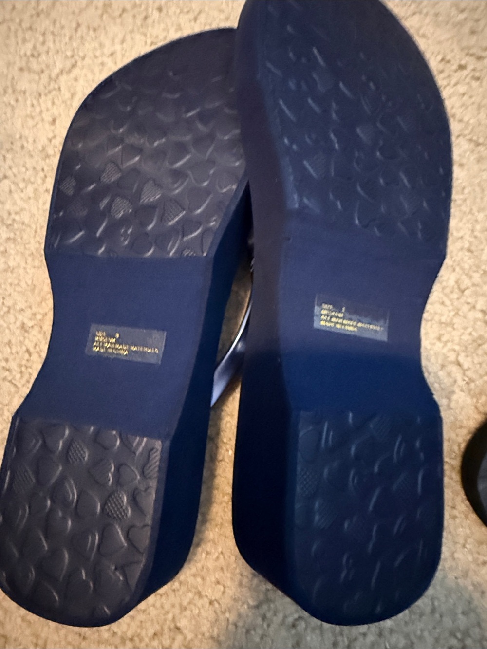 Brighton Navy and Multicolor Tile-Print Flip Flop Sandals - Picture 4 of 5